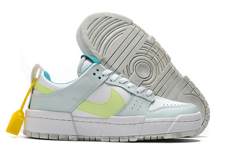 Nike Dunk Low Disrupt White Light Blue Green Shoes - Click Image to Close